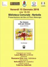 Eventi - Presentazione libro Per amore solo per amore di P. Marongiu - Narbolia - Oristano